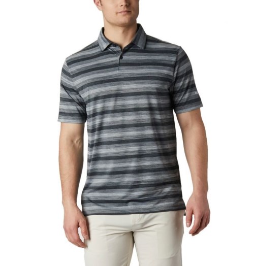 Men's Columbia Omni-Wick Chatter Polo Shirts Stripe | CA-L8CL1