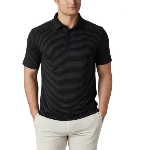Men's Columbia Omni-Wick Sunday Polo Shirts Black | CA-O6ACL