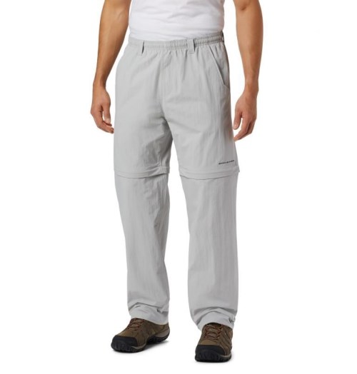 Men's Columbia PFG Backcast Convertible Pants Light Grey | CA-G146L
