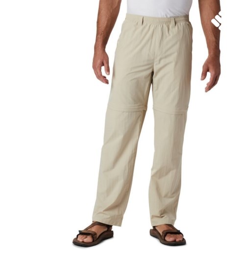 Men's Columbia PFG Backcast Convertible Pants Khaki | CA-N183C
