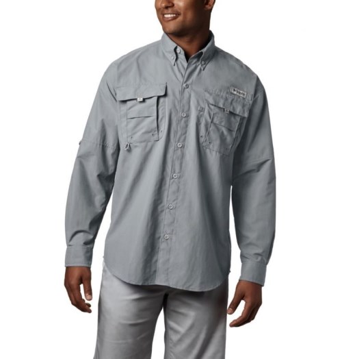 Men's Columbia PFG Bahama II Long Sleeve Shirts Dark Grey | CA-J1L5A