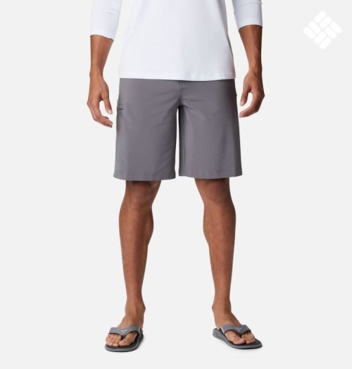 Men's Columbia PFG Grander Marlin II Offshore Shorts Grey | CA-H8L0A