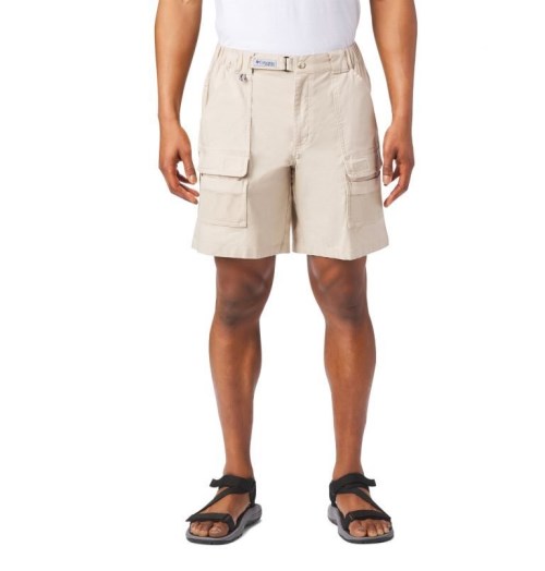 Men's Columbia PFG Half Moon III Shorts Khaki | CA-D5L46