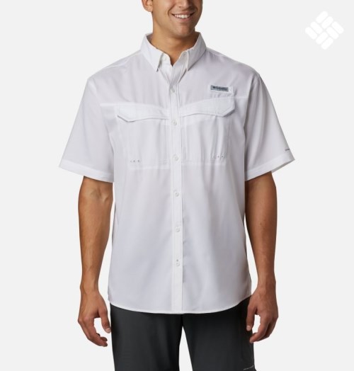 Men's Columbia PFG Low Drag Offshore Short Sleeve Shirts White | CA-D18L3