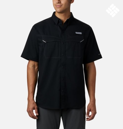 Men's Columbia PFG Low Drag Offshore Short Sleeve Shirts Black | CA-XC634