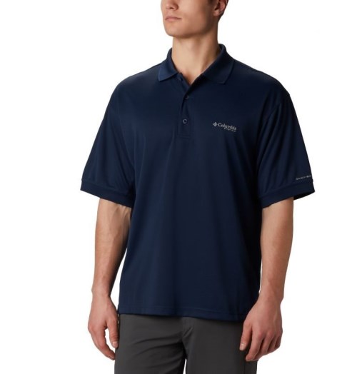 Men's Columbia PFG Perfect Cast Polo Shirts Navy | CA-C3851