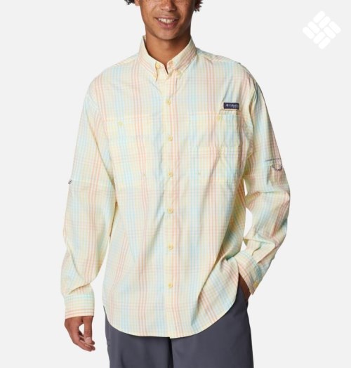 Men's Columbia PFG Super Tamiami Long Sleeve Shirts Beige | CA-R1A6L