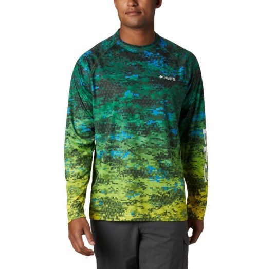 Men's Columbia PFG Super Terminal Tackle Long Sleeve Sweatshirts Camo | CA-H10CA