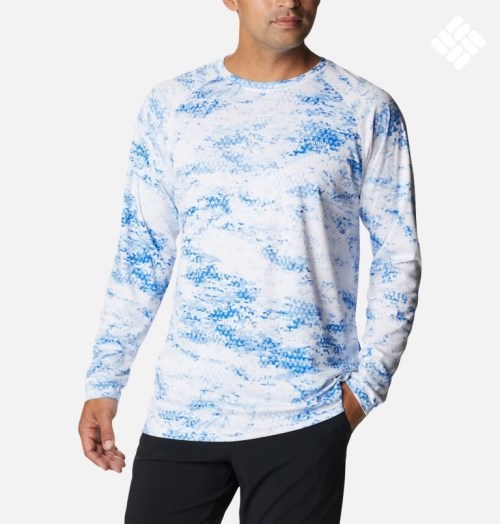 Men's Columbia PFG Super Terminal Tackle Long Sleeve Sweatshirts Camo | CA-TC1L0