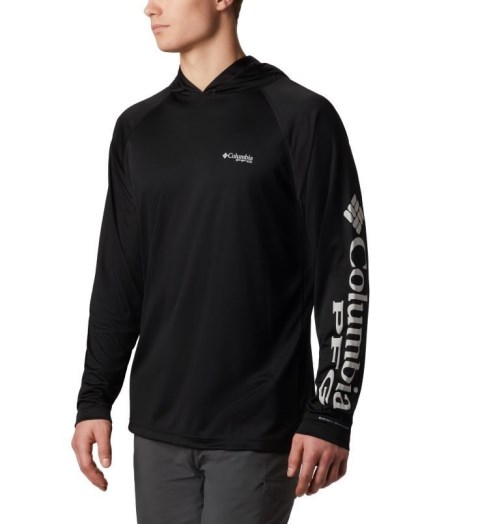 Men's Columbia PFG Terminal Tackle Hoodie Black | CA-AC543