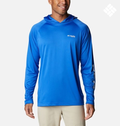 Men's Columbia PFG Terminal Tackle Hoodie Blue | CA-U01C5