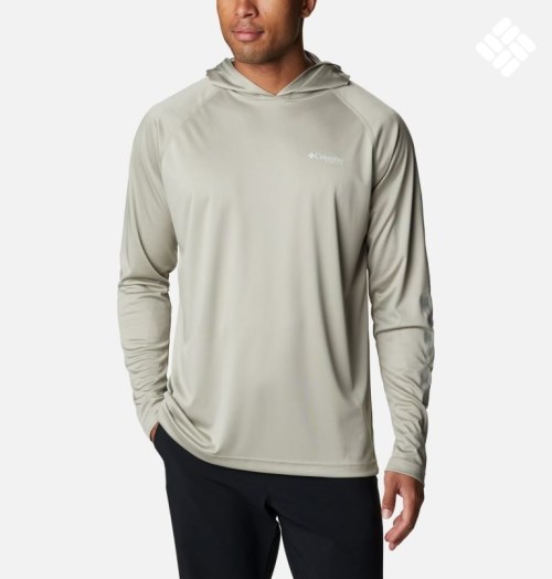 Men's Columbia PFG Terminal Tackle Hoodie Grey | CA-W036L