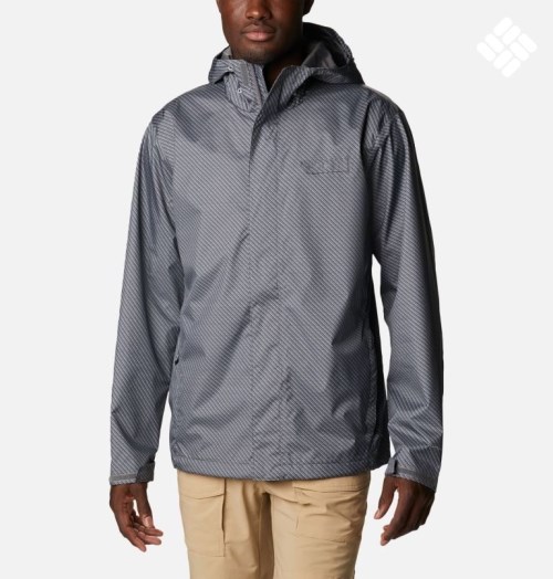 Men's Columbia PFG Terminal Tackle Shell Rain Jackets Grey | CA-E8L64
