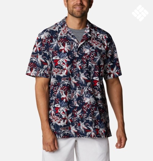 Men's Columbia PFG Trollers Best Short Sleeve Shirts Flower | CA-I05C4