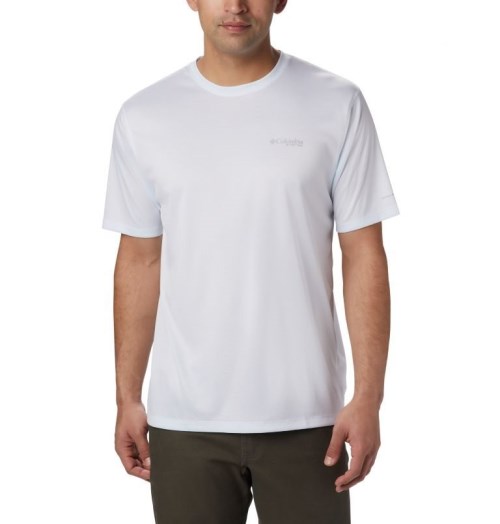 Men's Columbia PFG Zero Rules Short Sleeve T Shirts White | CA-QL083
