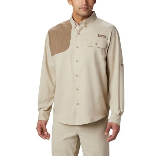 Men's Columbia PHG Blood and Guts Shooting Shirts Khaki | CA-K31AC