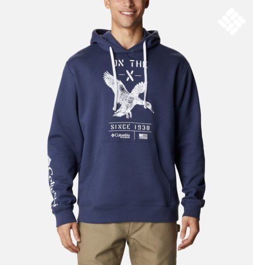 Men's Columbia PHG Utility Graphic Hoodie Navy | CA-F61A3
