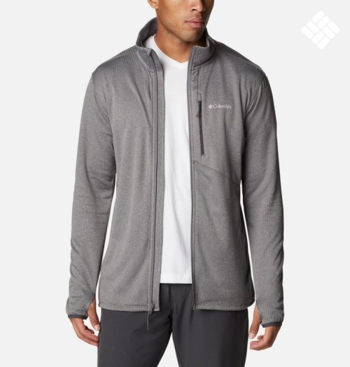 Men's Columbia Park View Full Zip Fleece Jackets Grey | CA-Q1638