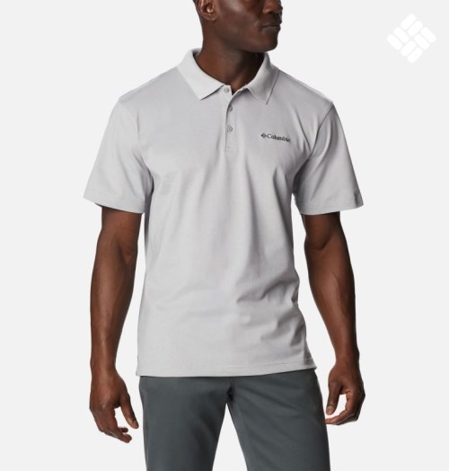 Men's Columbia Pines Terrace Polo Shirts Light Grey | CA-J1C53