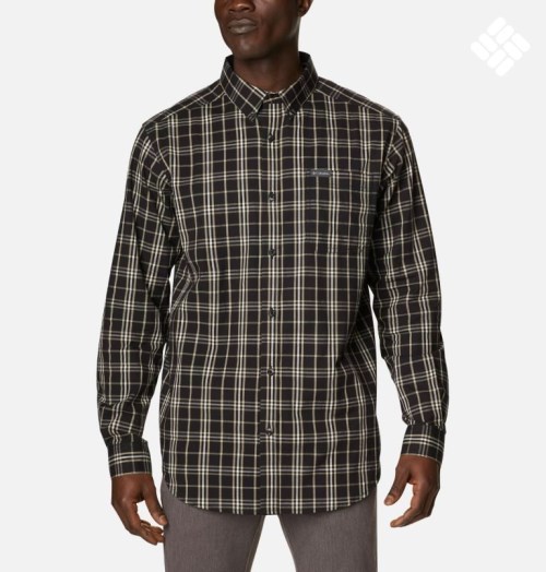 Men's Columbia Rapid Rivers II Long Sleeve Shirts Black | CA-Q6LA0