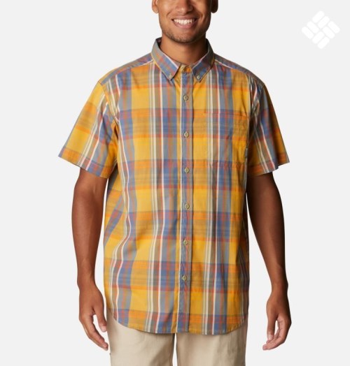 Men's Columbia Rapid Rivers II Short Sleeve Shirts Mango | CA-EC38A