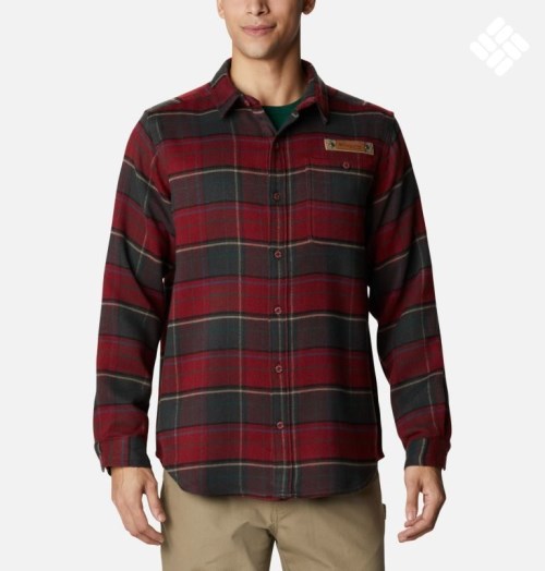 Men's Columbia Roughtail Field Heavyweight Flannel Shirts Red | CA-XACL0