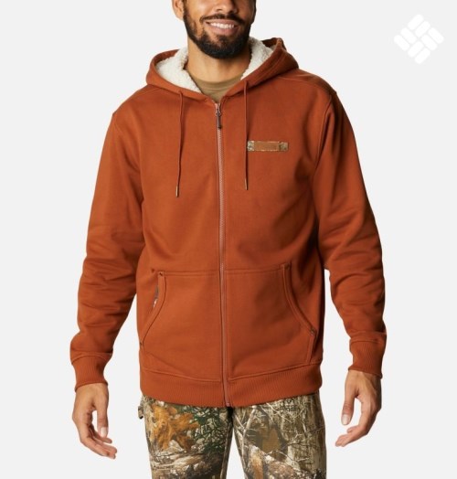 Men's Columbia Roughtail Sherpa Lined Field Hoodie Brown | CA-F853A
