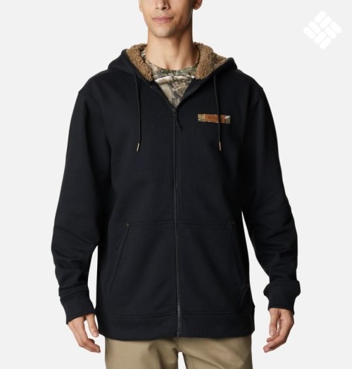 Men's Columbia Roughtail Sherpa Lined Field Hoodie Black | CA-UAC43