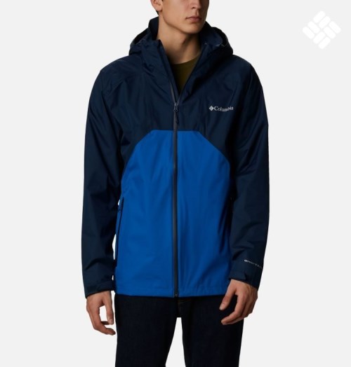 Men's Columbia Scape Rain Jackets Navy | CA-W8354