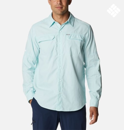 Men's Columbia Silver Ridge 2.0 Long Sleeve Shirts Turquoise | CA-G54A8