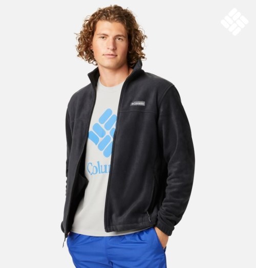Men's Columbia Steens Mountain 2.0 Full Zip Fleece Jackets Black | CA-ZC635