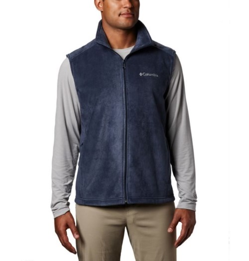 Men's Columbia Steens Mountain Fleece Vest Navy | CA-QL6A5