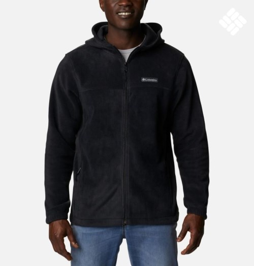 Men's Columbia Steens Mountain Full Zip Hoodie Fleece Jackets Black | CA-G0635