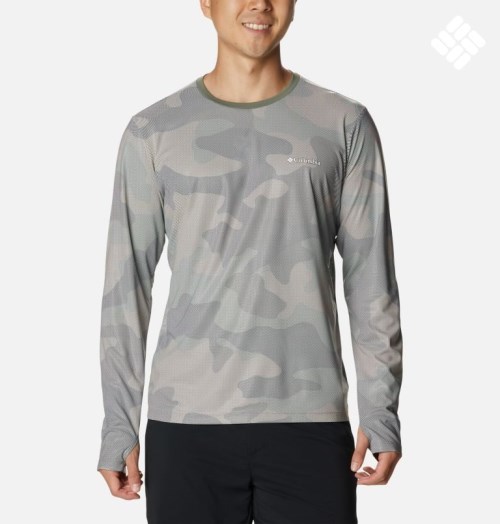 Men's Columbia Sun Deflector Summerdry Long Sleeve Sweatshirts Camo | CA-Z3CA8
