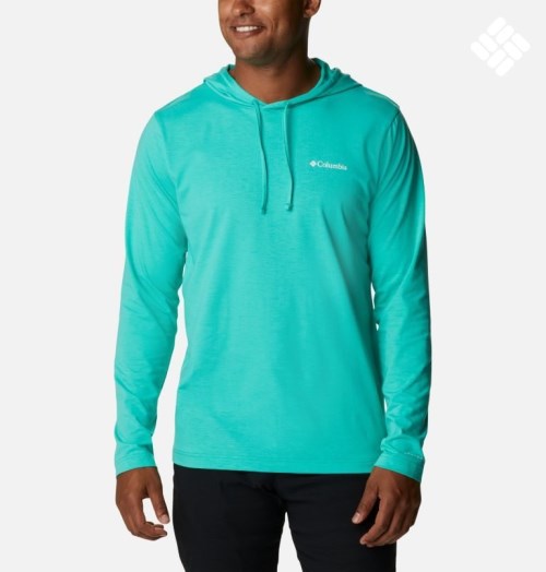Men's Columbia Sun Trek Hoodie Turquoise | CA-Z846L