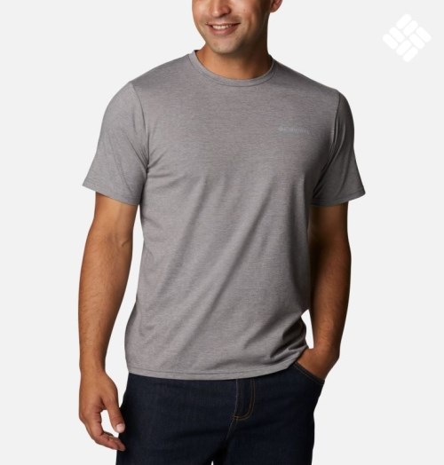 Men's Columbia Sun Trek Short Sleeve T Shirts Grey | CA-N8106