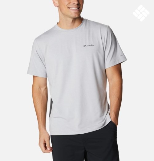 Men's Columbia Tech Trail Novelty Pocket T Shirts Light Grey | CA-GALC6