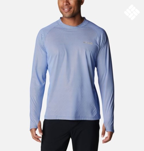 Men's Columbia Terminal Deflector Ice Long Sleeve Sweatshirts Light Blue | CA-K5310