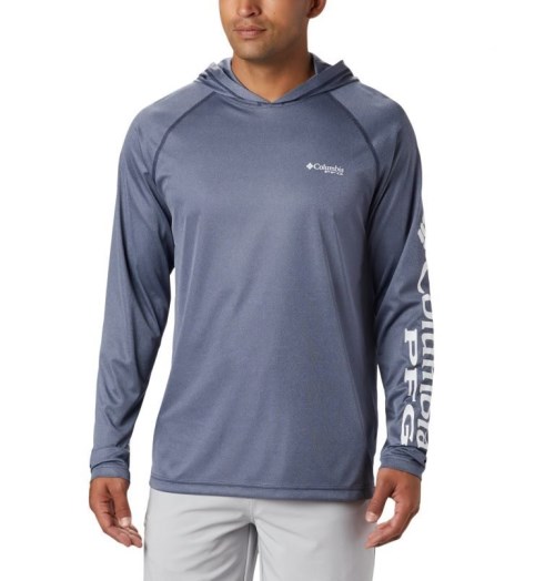 Men's Columbia Terminal Tackle Heather Hoodie Navy | CA-J1AC0