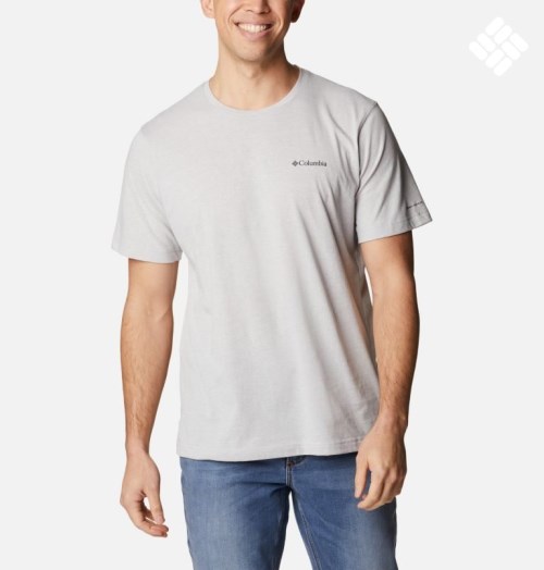 Men's Columbia Thistletown Hills Short Sleeve T Shirts Light Grey | CA-EA8L5