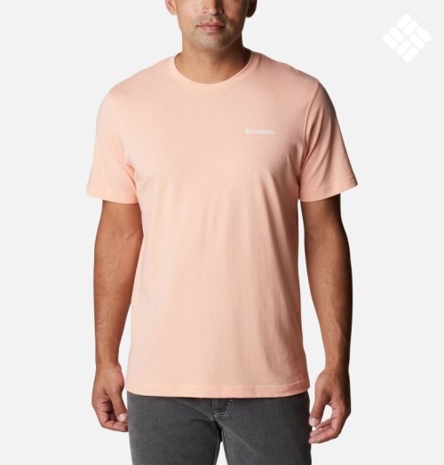 Men's Columbia Thistletown Hills Short Sleeve T Shirts Coral | CA-L5A3C