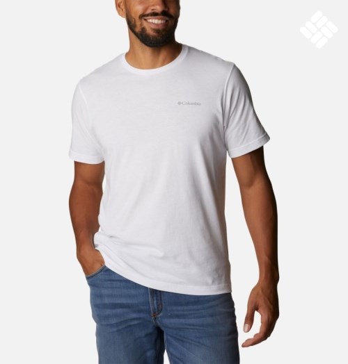 Men's Columbia Thistletown Hills Short Sleeve T Shirts White | CA-W4580