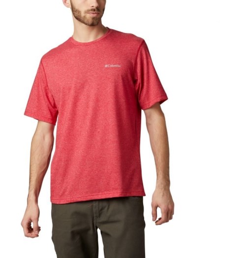 Men's Columbia Thistletown Park Crew T Shirts Red | CA-T0368