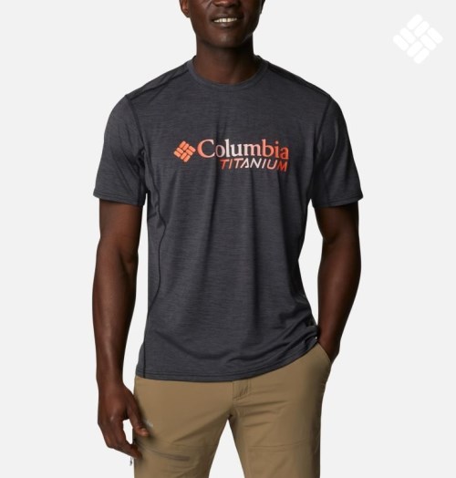 Men's Columbia Titan Pass Graphic T Shirts Black | CA-PL651