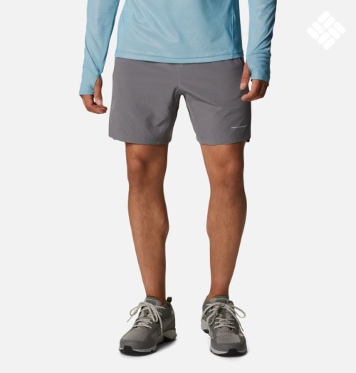 Men's Columbia Titan Pass Lightweight 2.0 Shorts Grey | CA-J5AL1