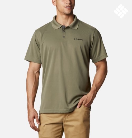 Men's Columbia Utilizer Polo Shirts Olive | CA-W3L10