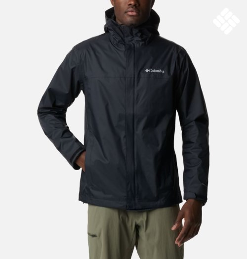 Men's Columbia Watertight II Rain Jackets Black | CA-N1C80