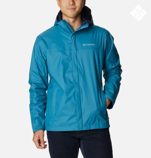 Men's Columbia Watertight II Rain Jackets Turquoise | CA-P1063