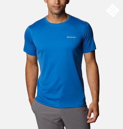 Men's Columbia Zero Rules Short Sleeve - Active Fit T Shirts Blue | CA-Z6C3A