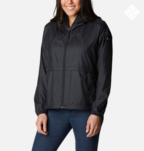 Women's Columbia Alpine Chill Windbreaker Jackets Black | CA-D5A1L